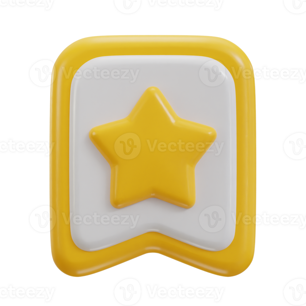 3d award batch with star icon illustration png