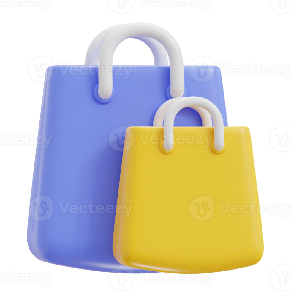Shopping bag 3d icon illustration png