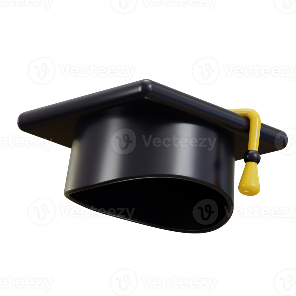 graduation hat icon 3d rendering png