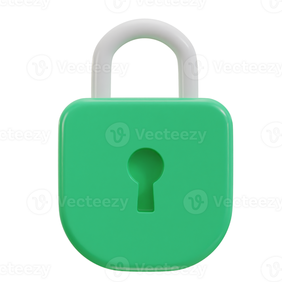 padlock lock security safety 3d icon png