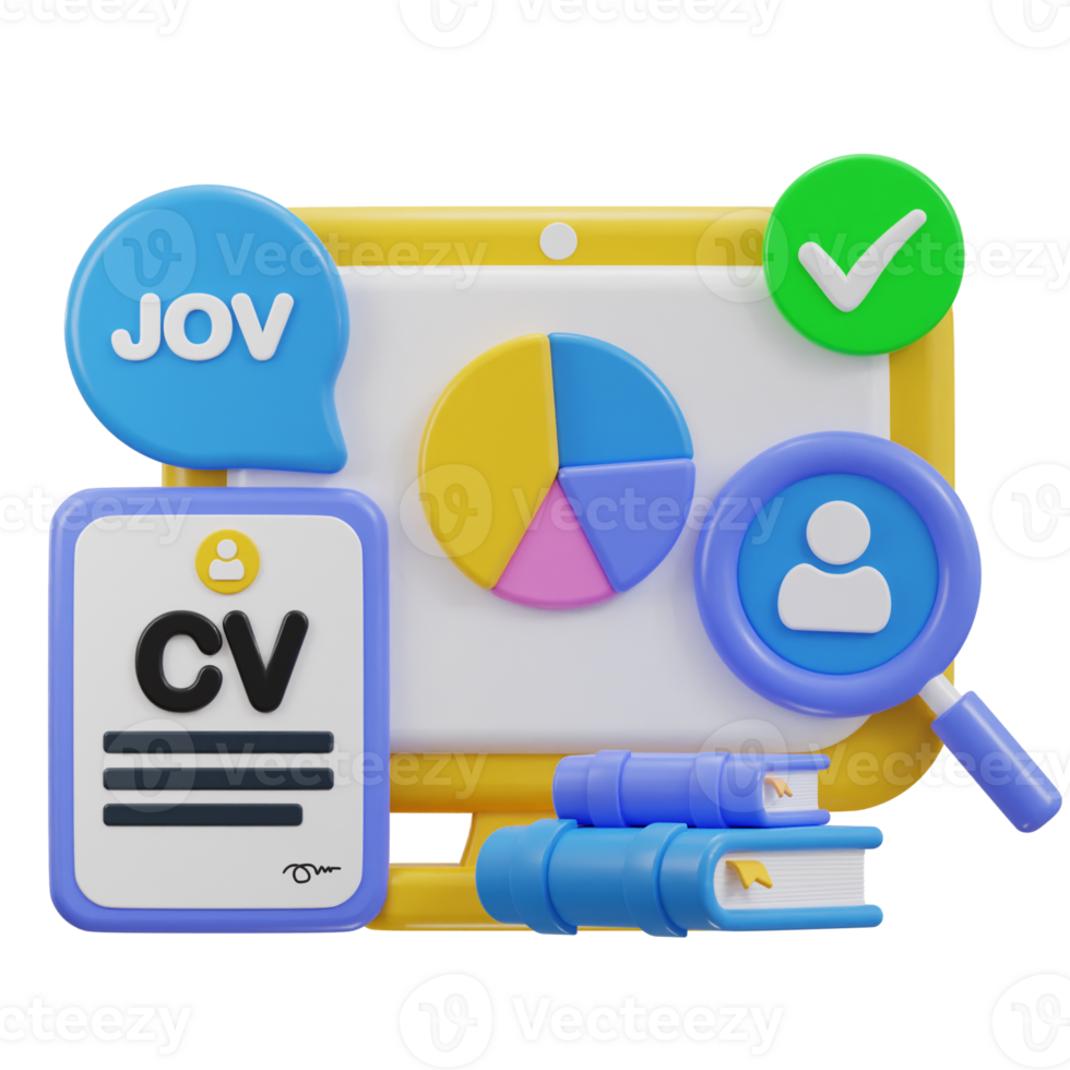 3d cv, resume job vacancy icon png