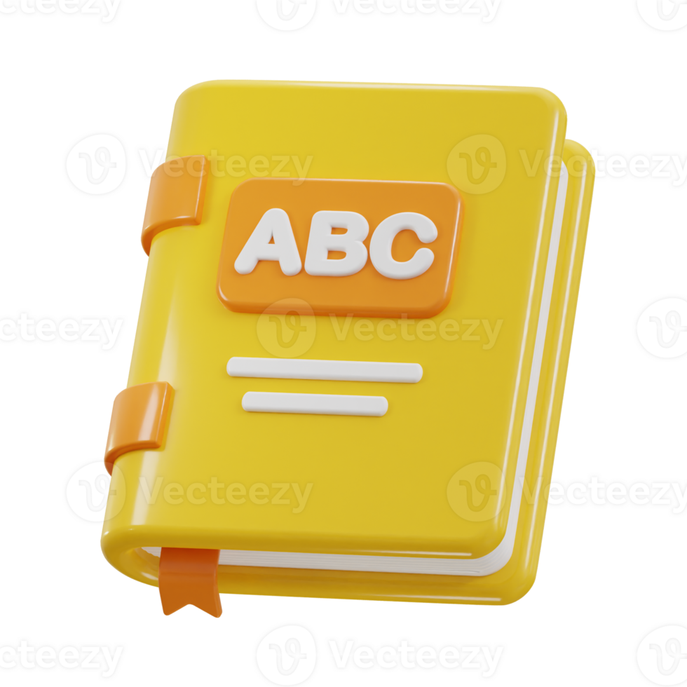 English book icon 3d render png