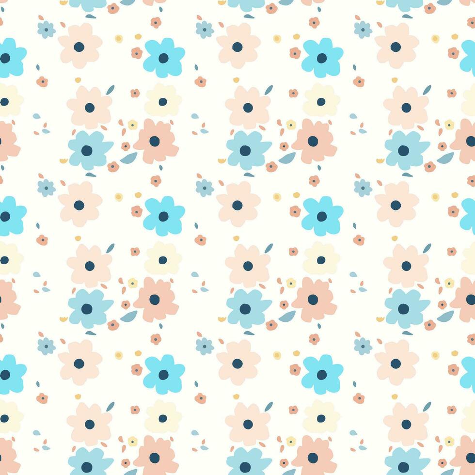 Beautiful seamless pattern with flowers vector