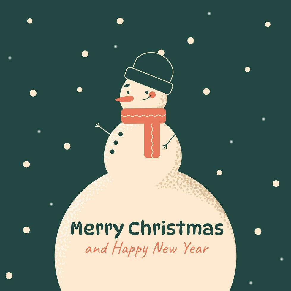 Merry Christmas and happy new year greeting card vector