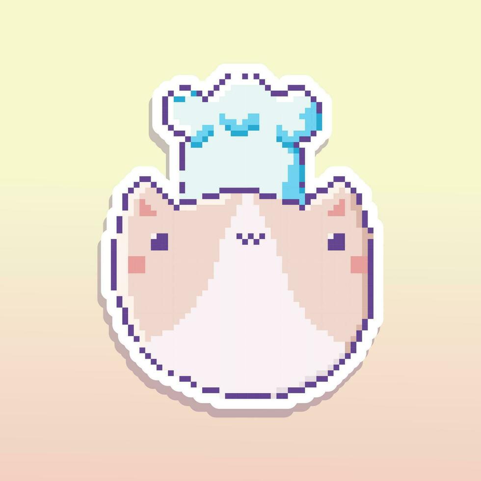Cute vector sticker in pixel art style.vector illustration