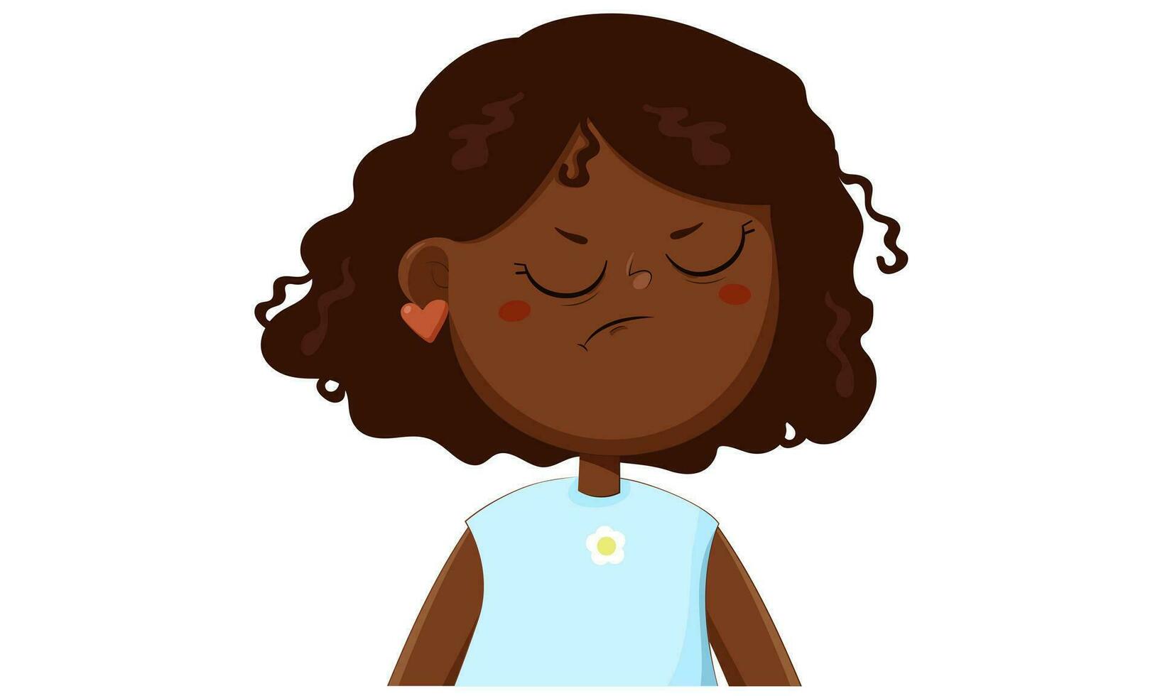 Upset angry cute child.Vector illustration vector