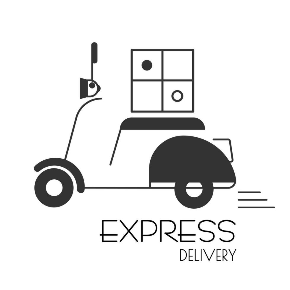 Express delivery ride motorcycle icon symbol vector