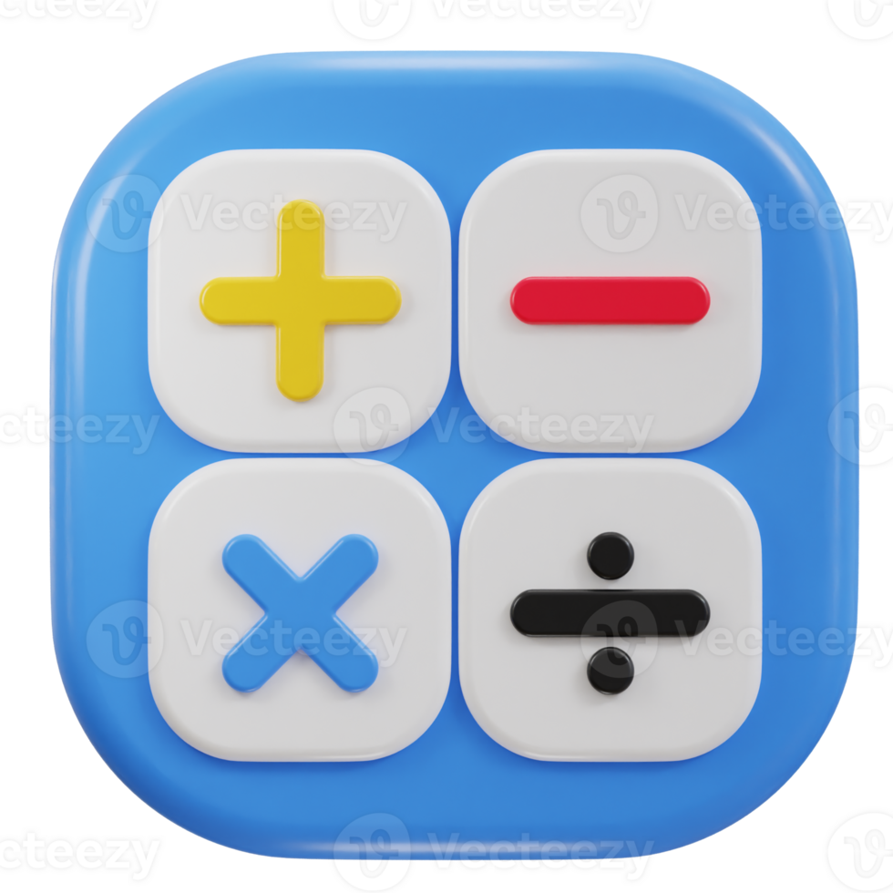3d calculator math device icon png