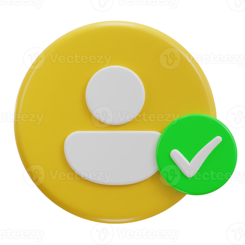 3d user verified icon illustration png