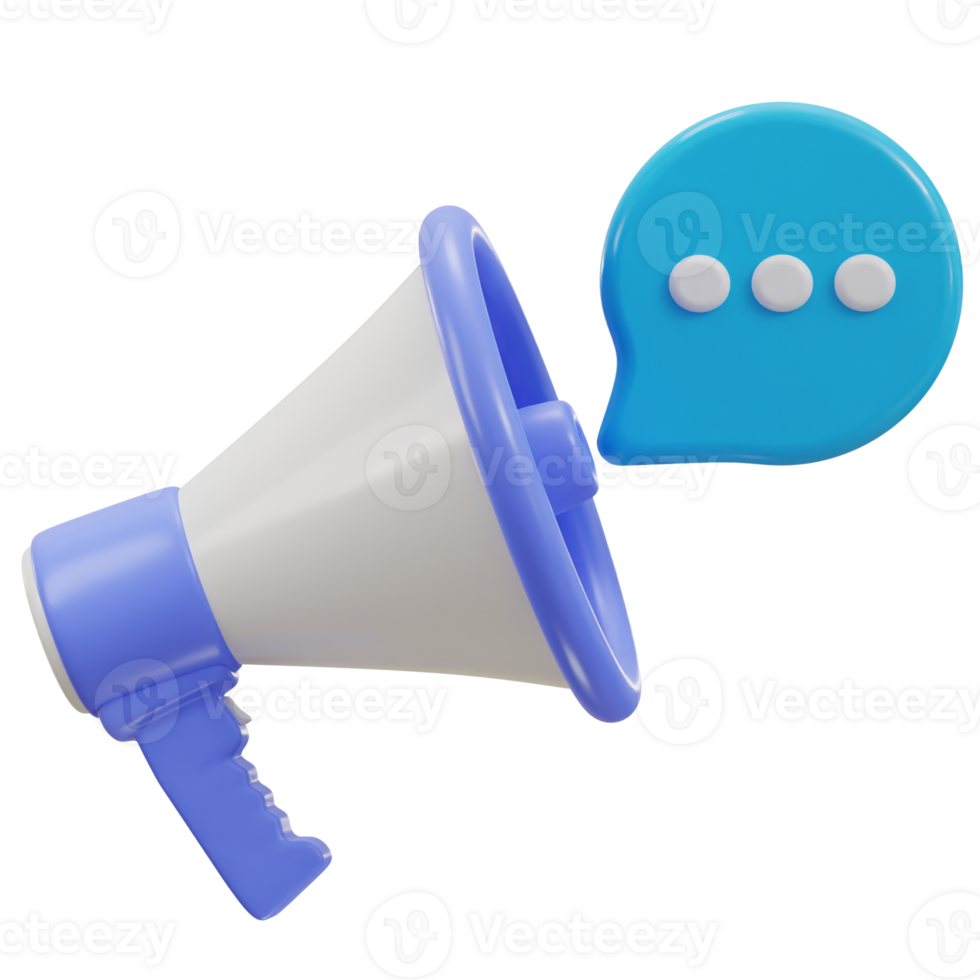 3d megaphone with chatting bubble icon png