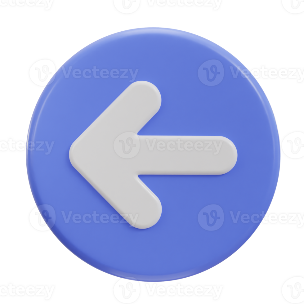 3d left arrow icon illustration png
