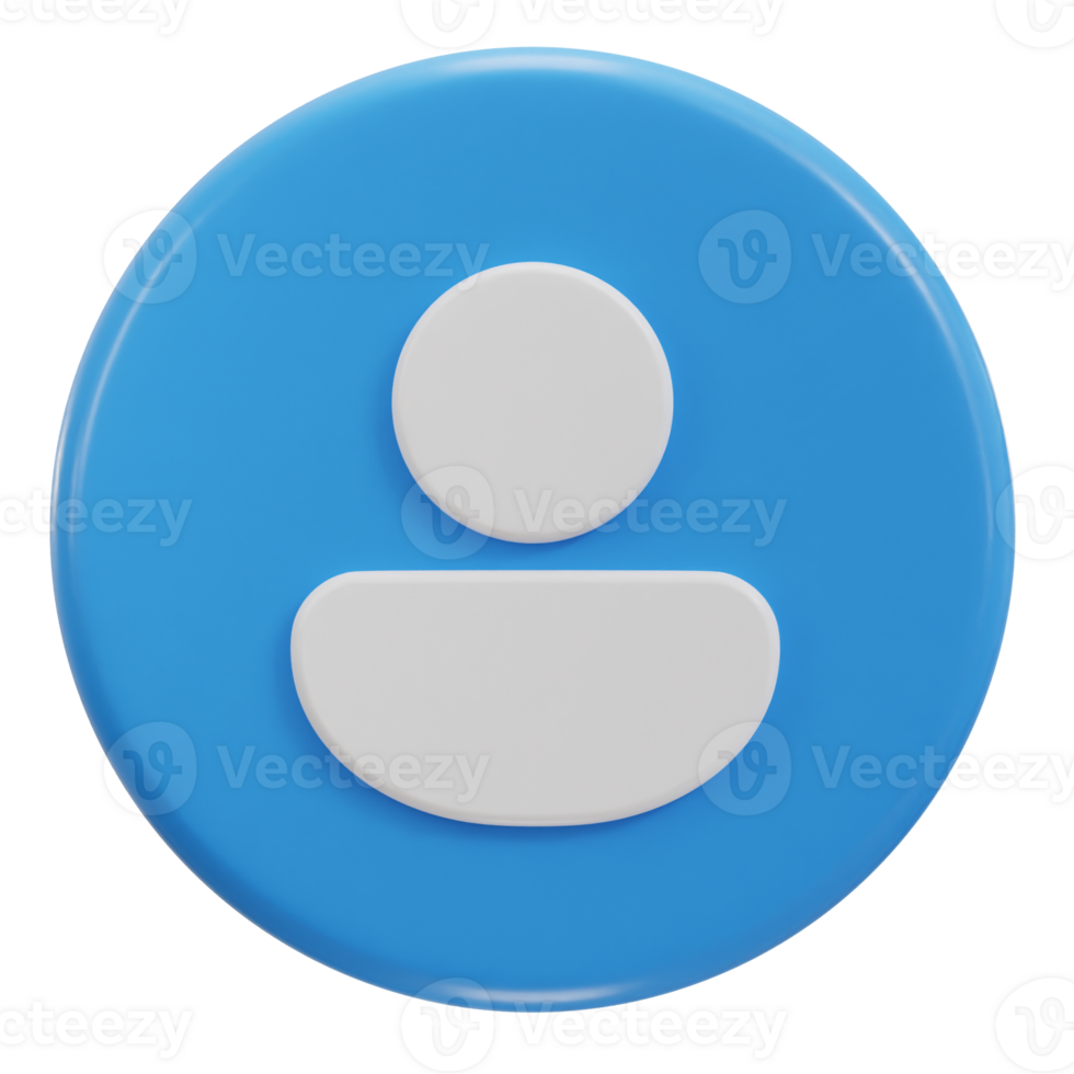 3d user profile icon illustration png