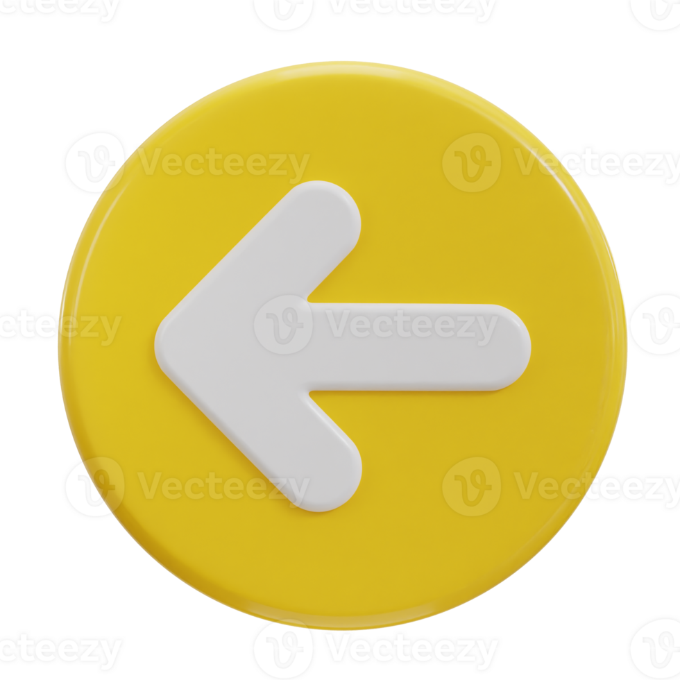 3d left arrow icon illustration png