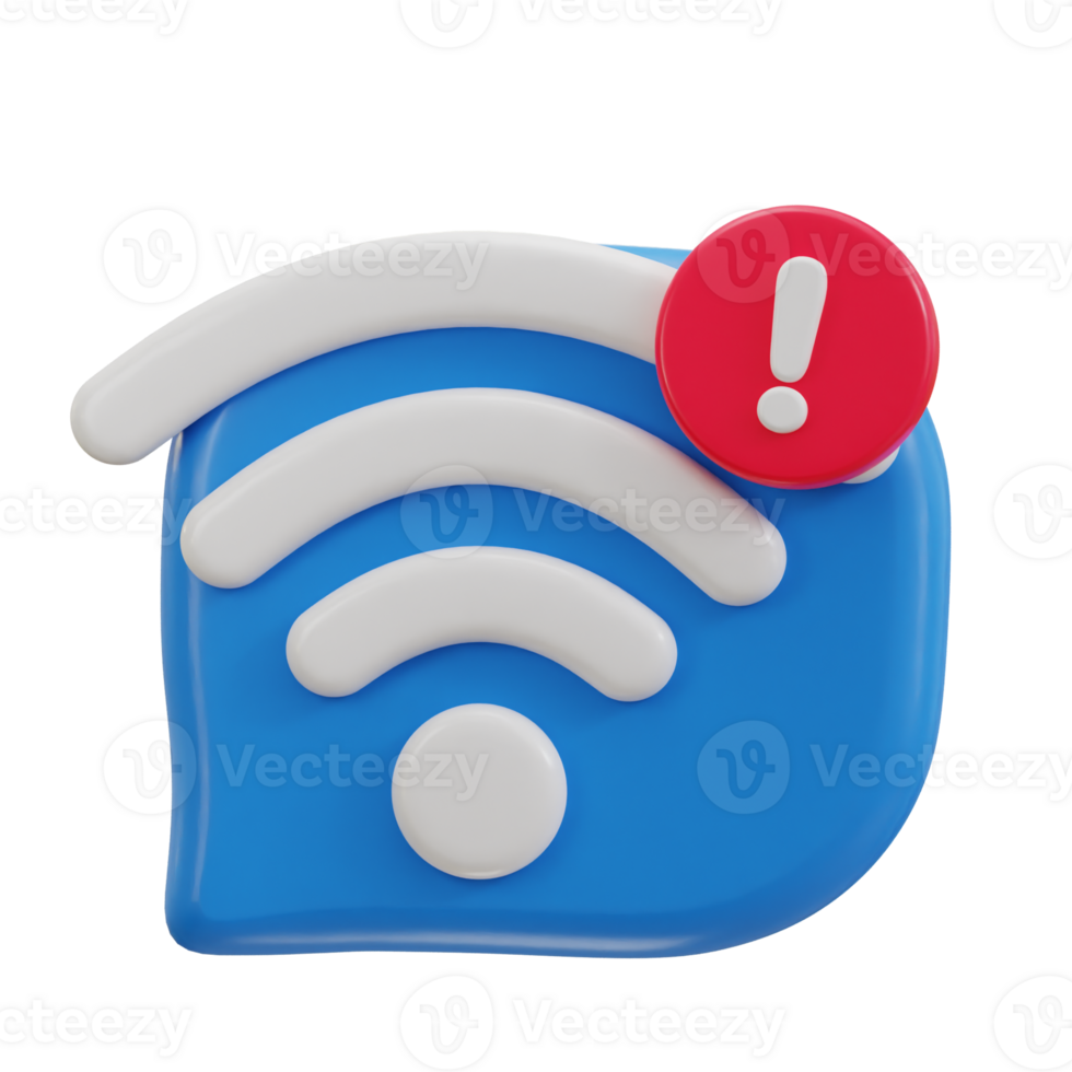 3d wifi warning icon illustration png