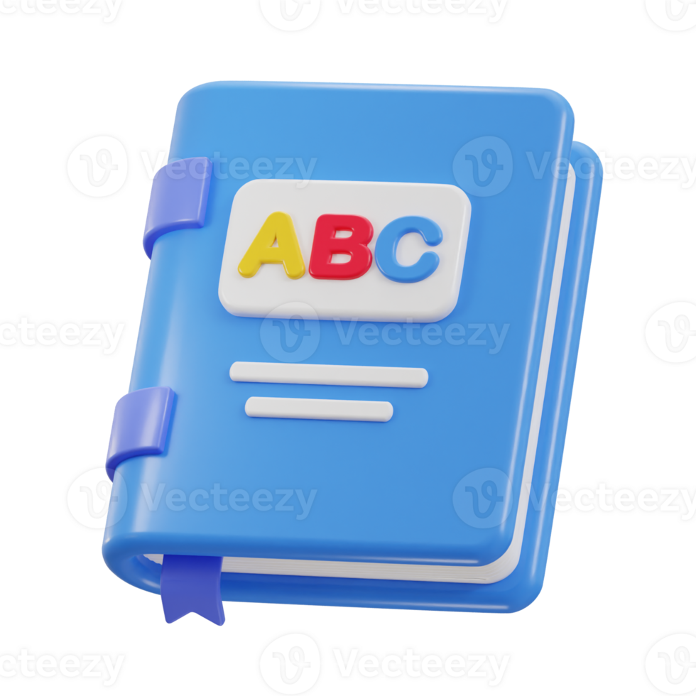 English book icon 3d render png