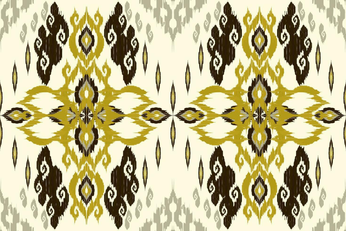 Ikat paisley embroidery on the fabric in Indonesia,India and asian countries.geometric ethnic oriental seamless pattern.Aztec style. illustration.design for texture,fabric,clothing,wrapping,carpet. vector
