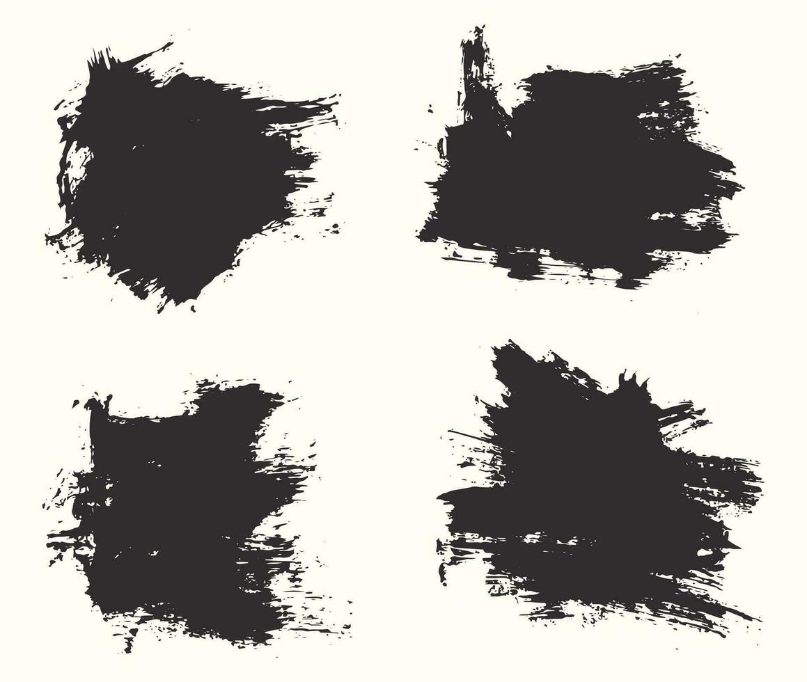 Illustration brush stroke set vector