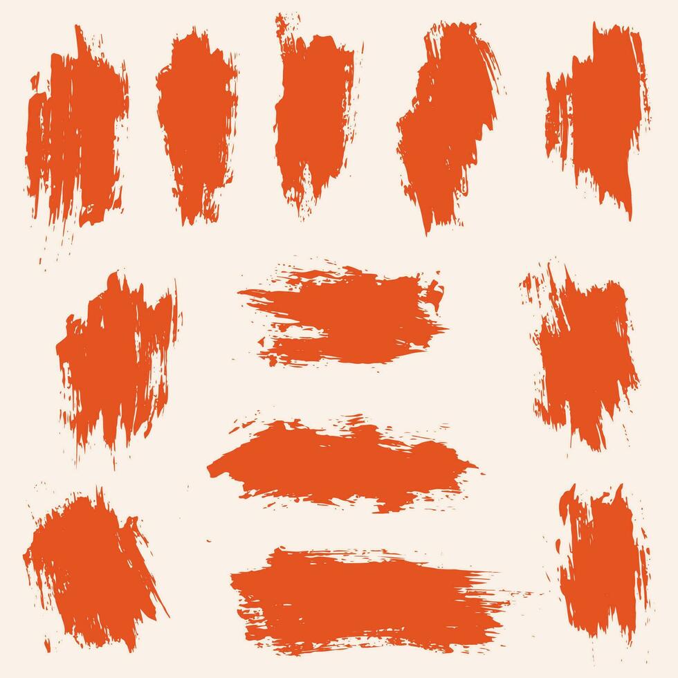 Hand painted ink grunge brush set vector