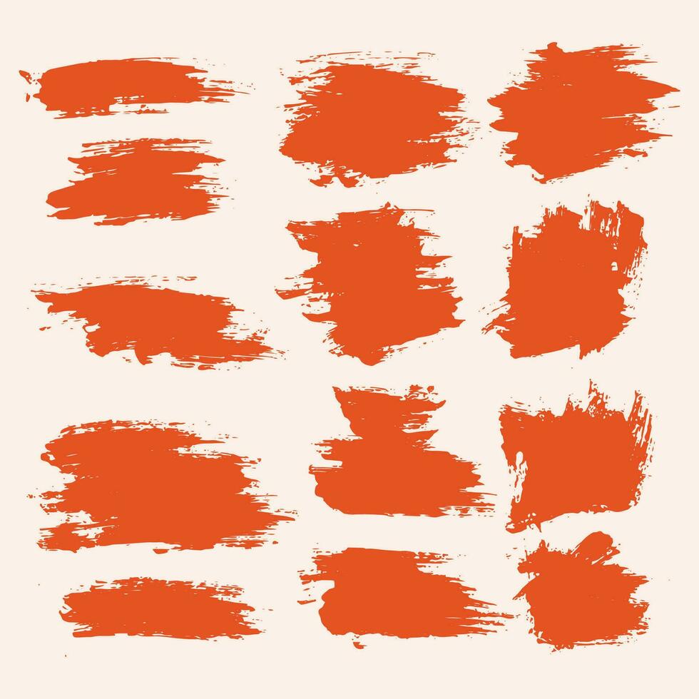 Grunge brush strokes collection vector