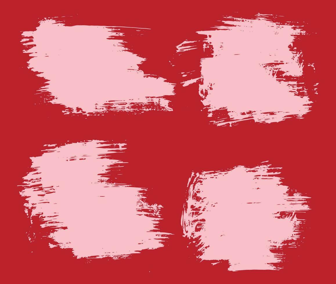 Set of vector grunge decoration isolated brush line