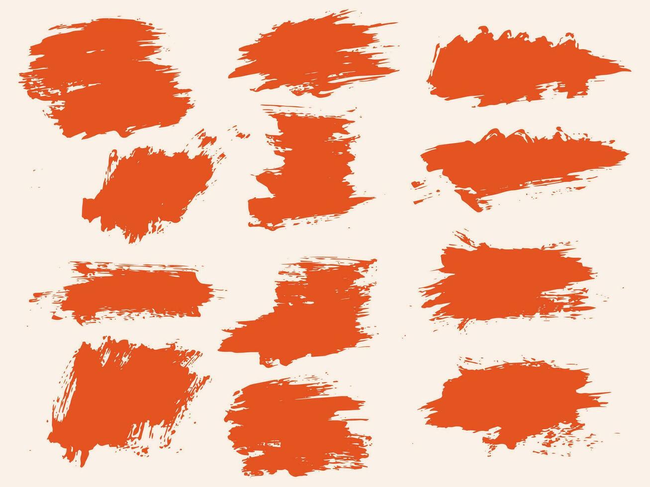Grunge effect ink brush stroke collection vector