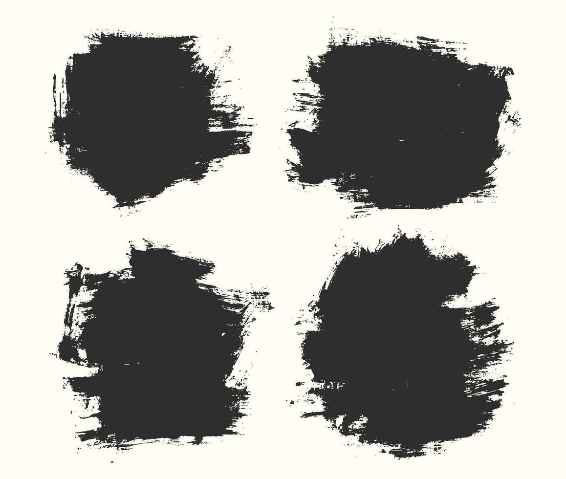 Vector stains hand drawn brush strokes set