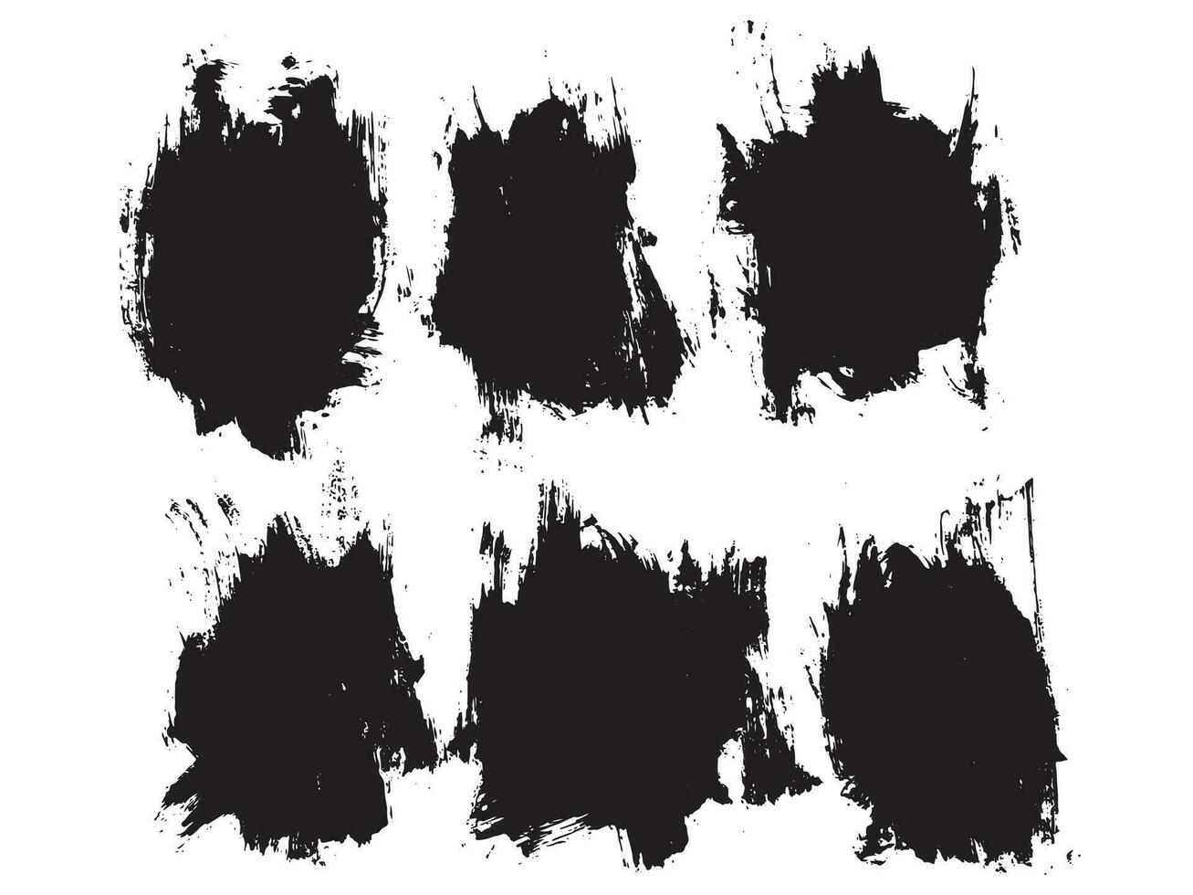 Ink brush illustration set vector