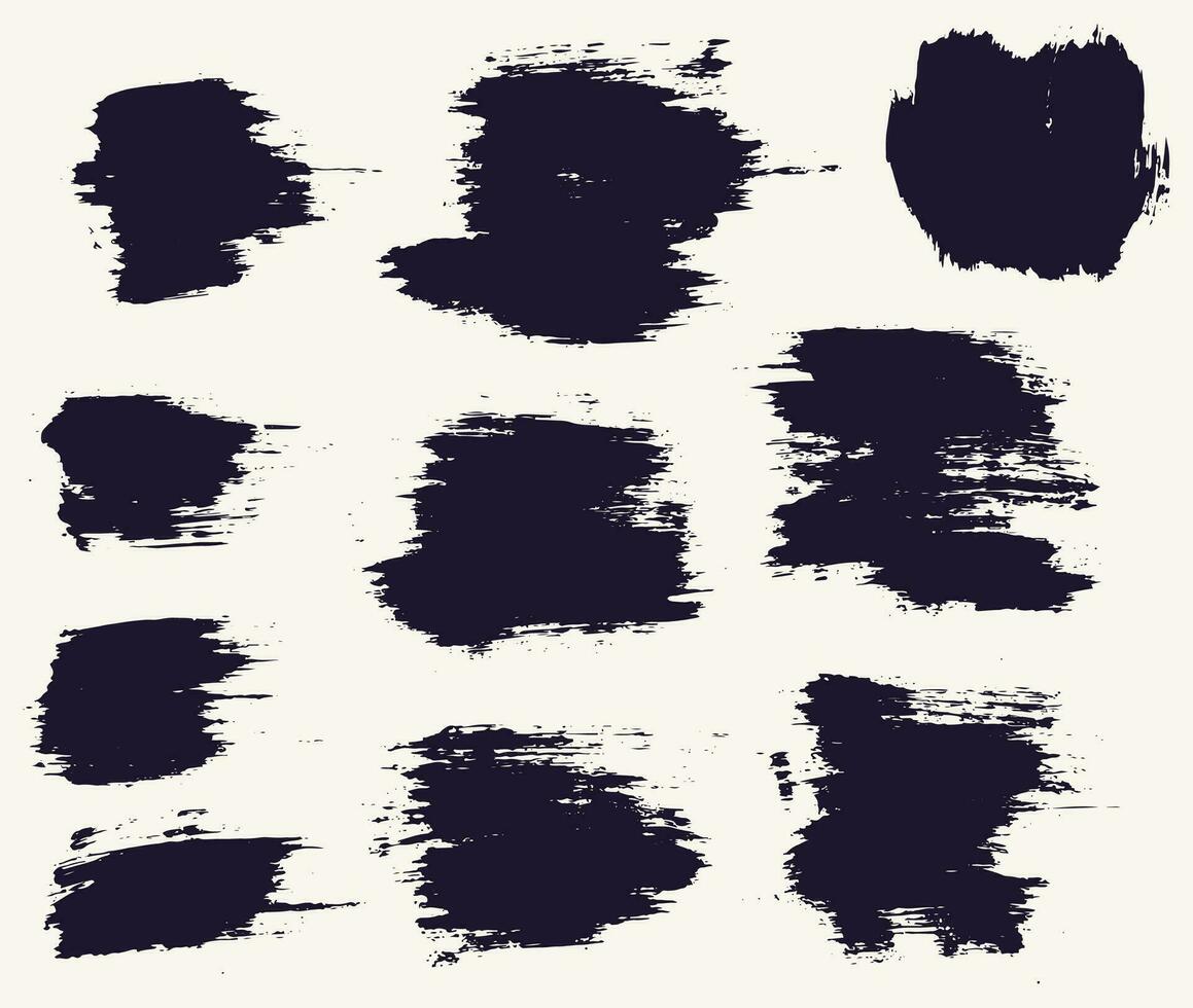 Brush paint vector splatter set