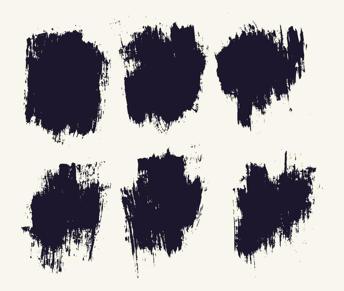 Vector grungy brush stroke set