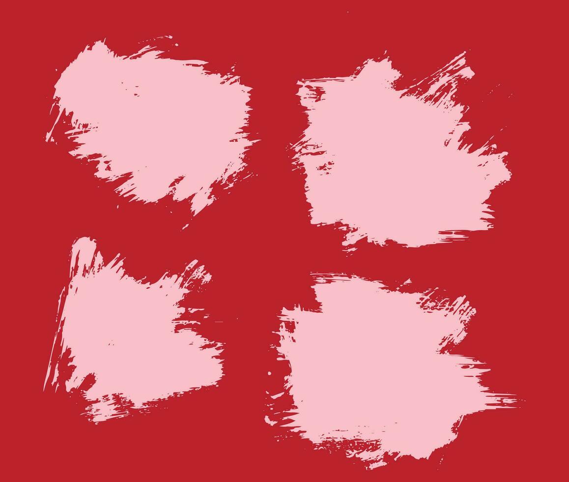 Hand painted vector brush stroke set