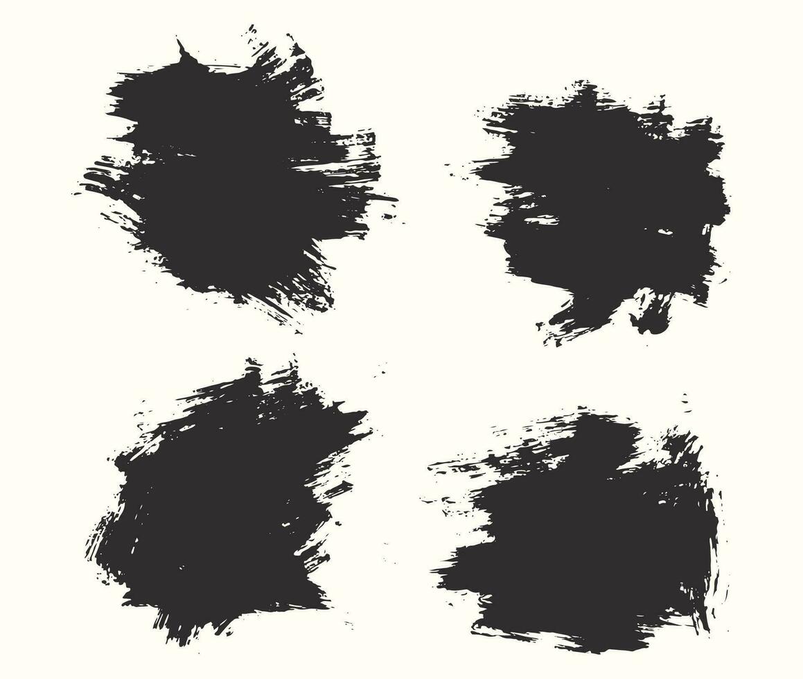 Set of ink vector brush stroke