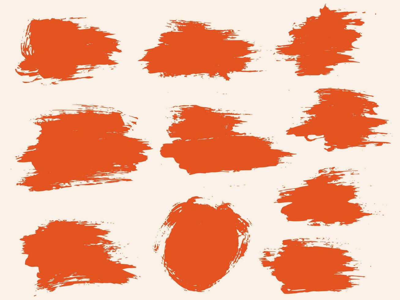 Hand painted brush stroke collection vector