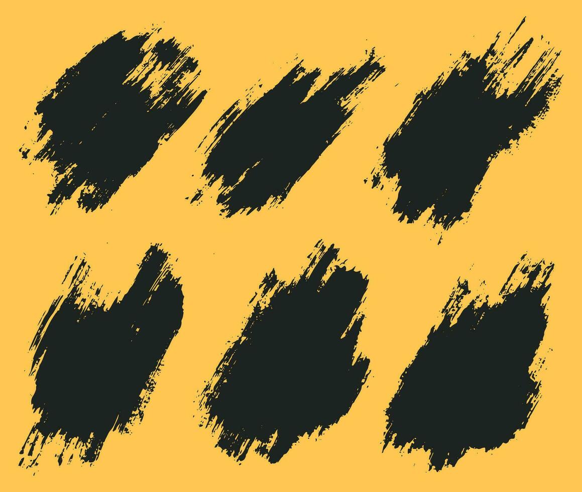 Grunge brush stroke background set vector