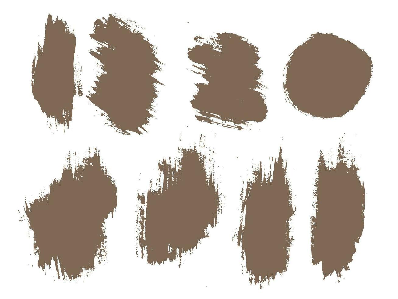 Set of grunge paint ink dirty brush stroke background vector