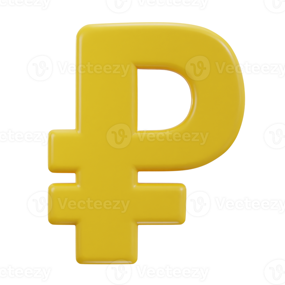 Russian ruble currency money sign or symbol 3d icon png