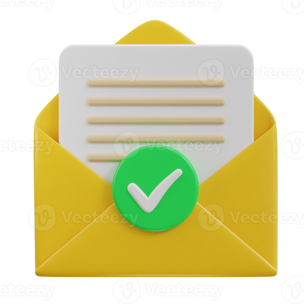 verified email on envelope 3d icon png