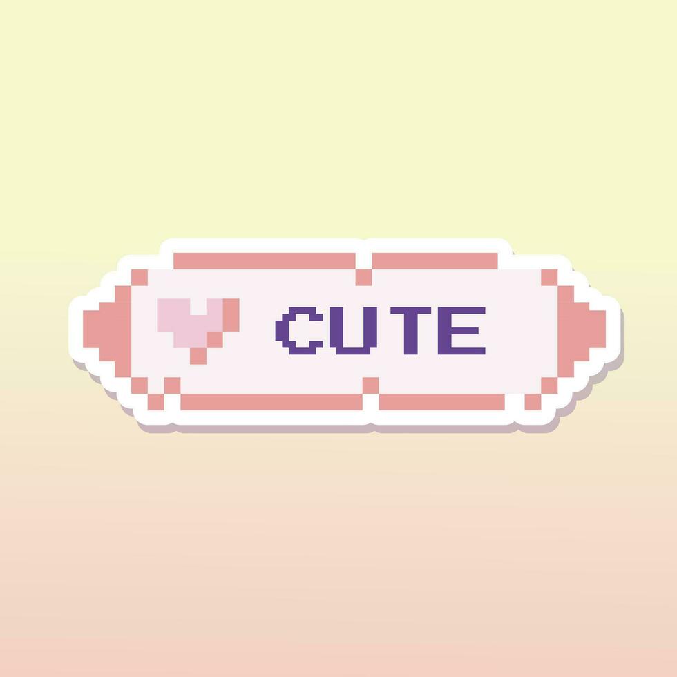 Cute vector sticker in pixel art style