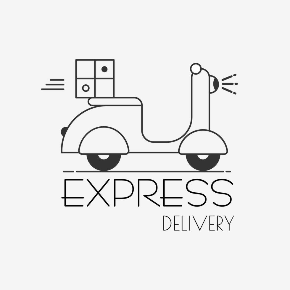 Express delivery ride motorcycle icon symbol vector