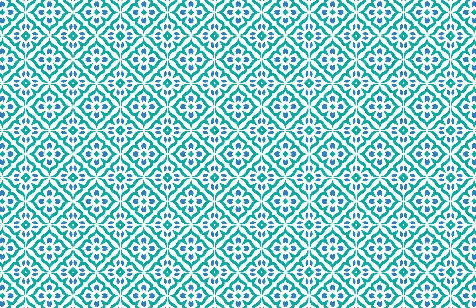 Blue color floral tile design vector