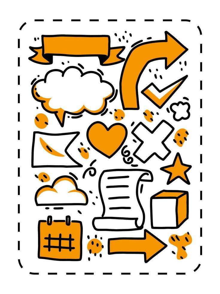 doodle visual note hand drawn vector