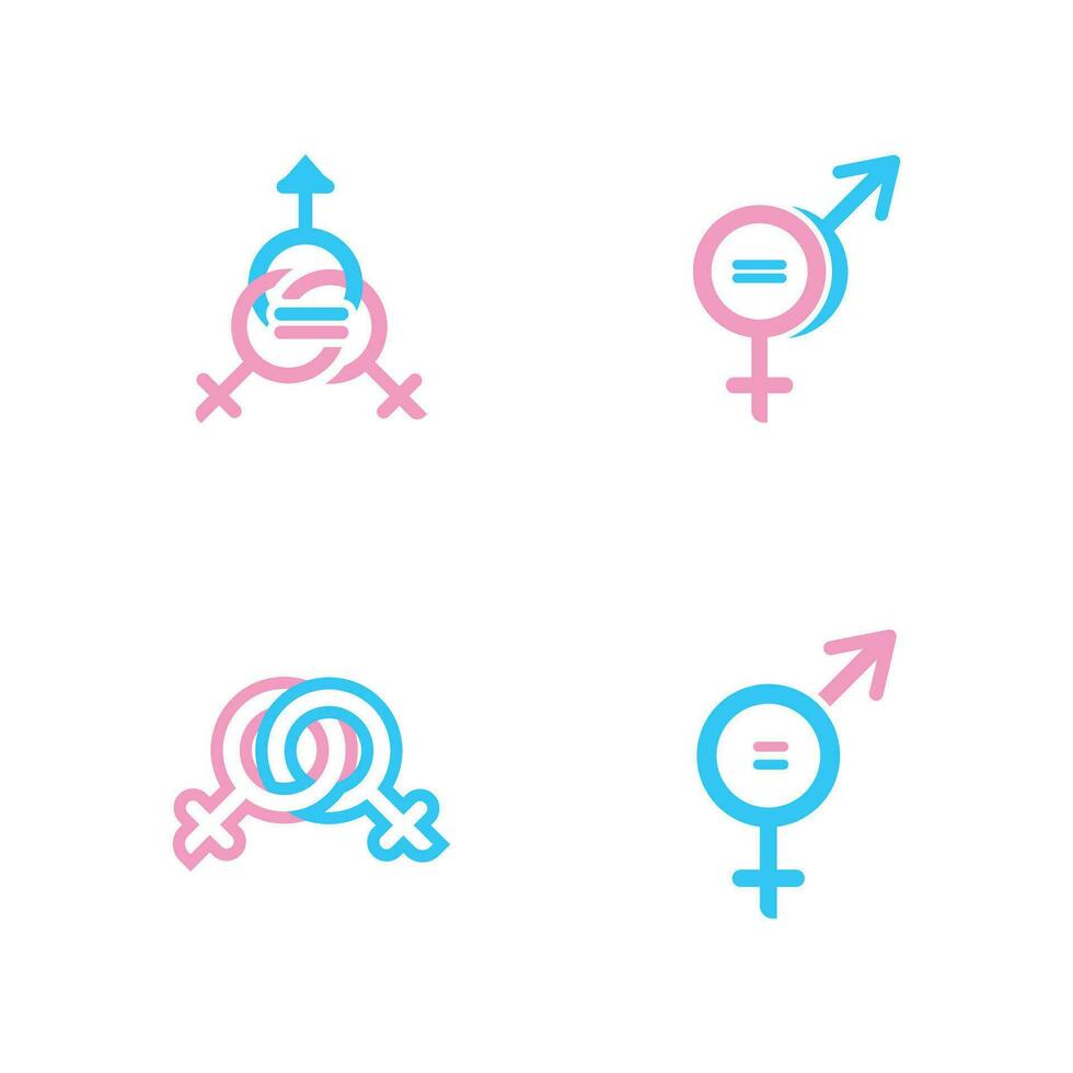 género igualdad símbolo icono vector ilustración