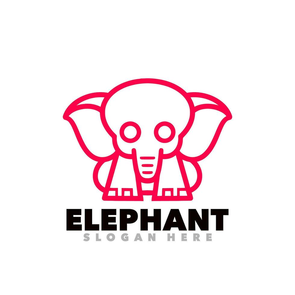 elefante línea símbolo logo vector