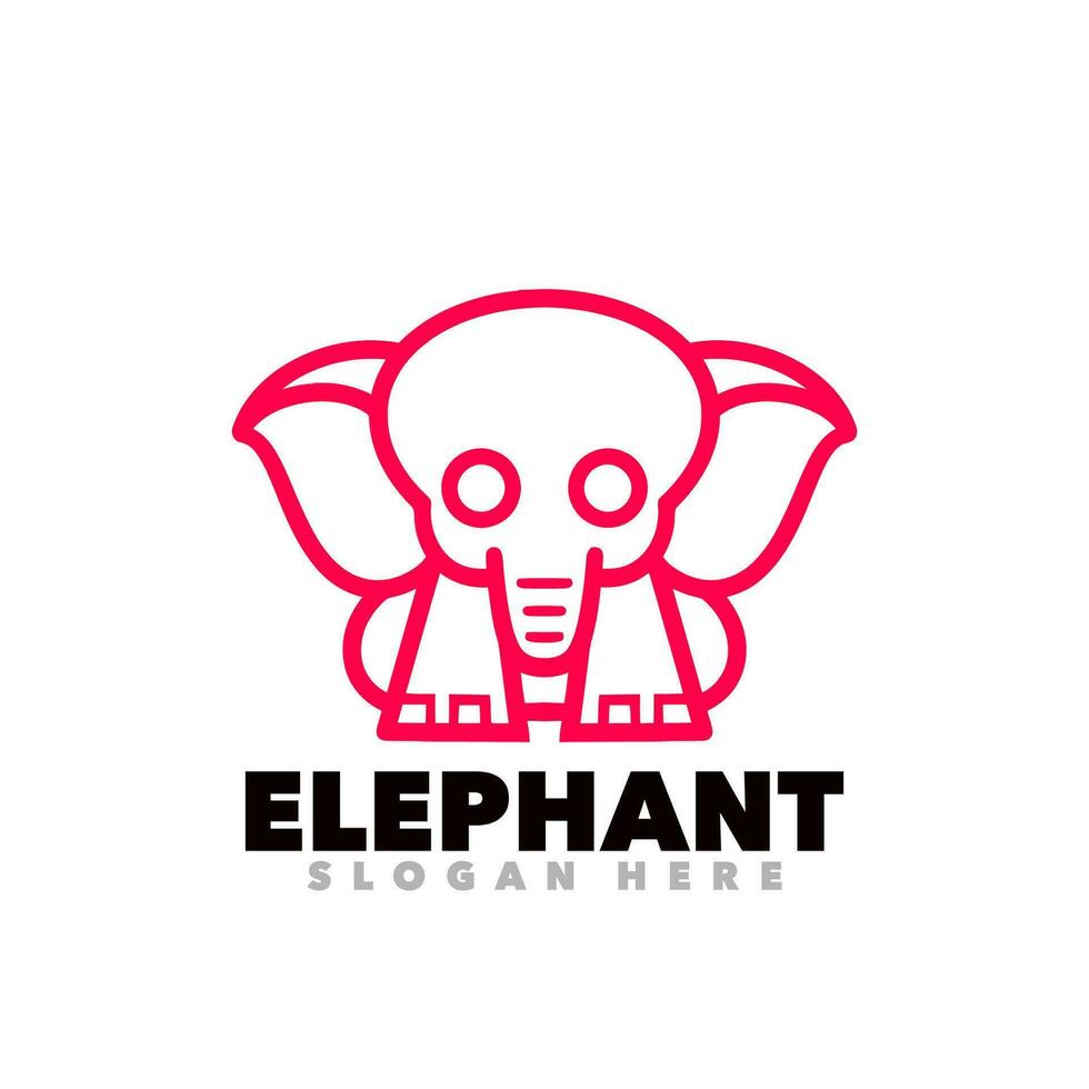 Elephant line symbol logo vector