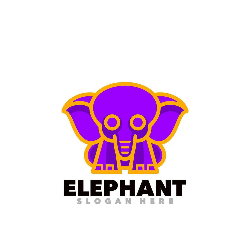 Elephant colorful symbol vector