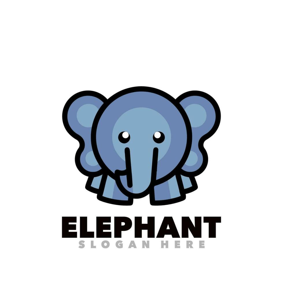 elefante sencillo mascota logo vector