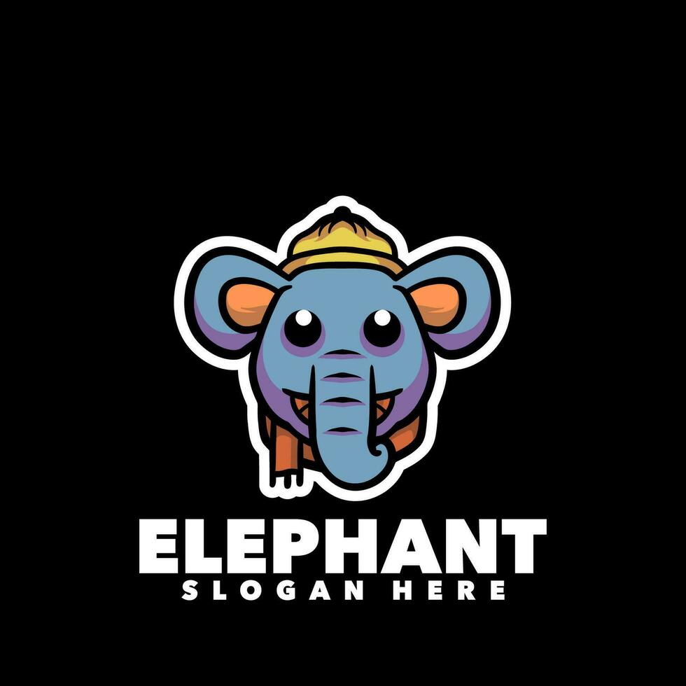 elefante gracioso mascota dibujos animados vector