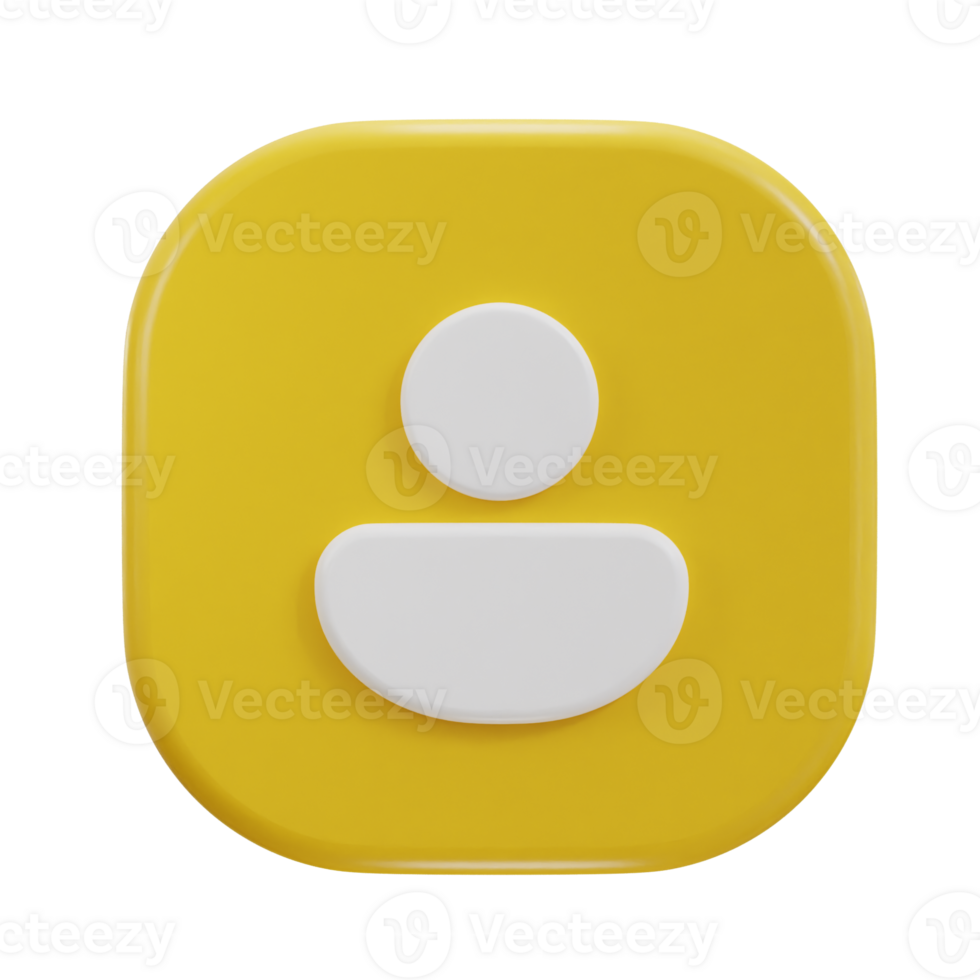 3d user profile icon illustration png