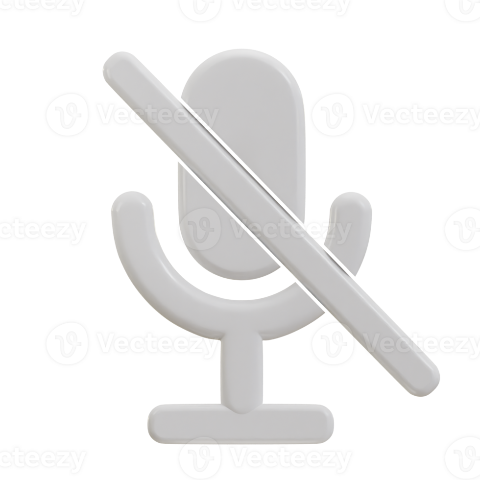 3d microphone mute icon no sound icon png