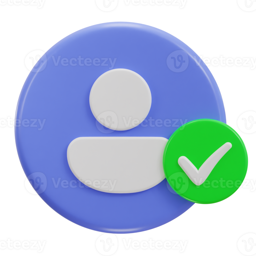 3d user verified icon illustration png