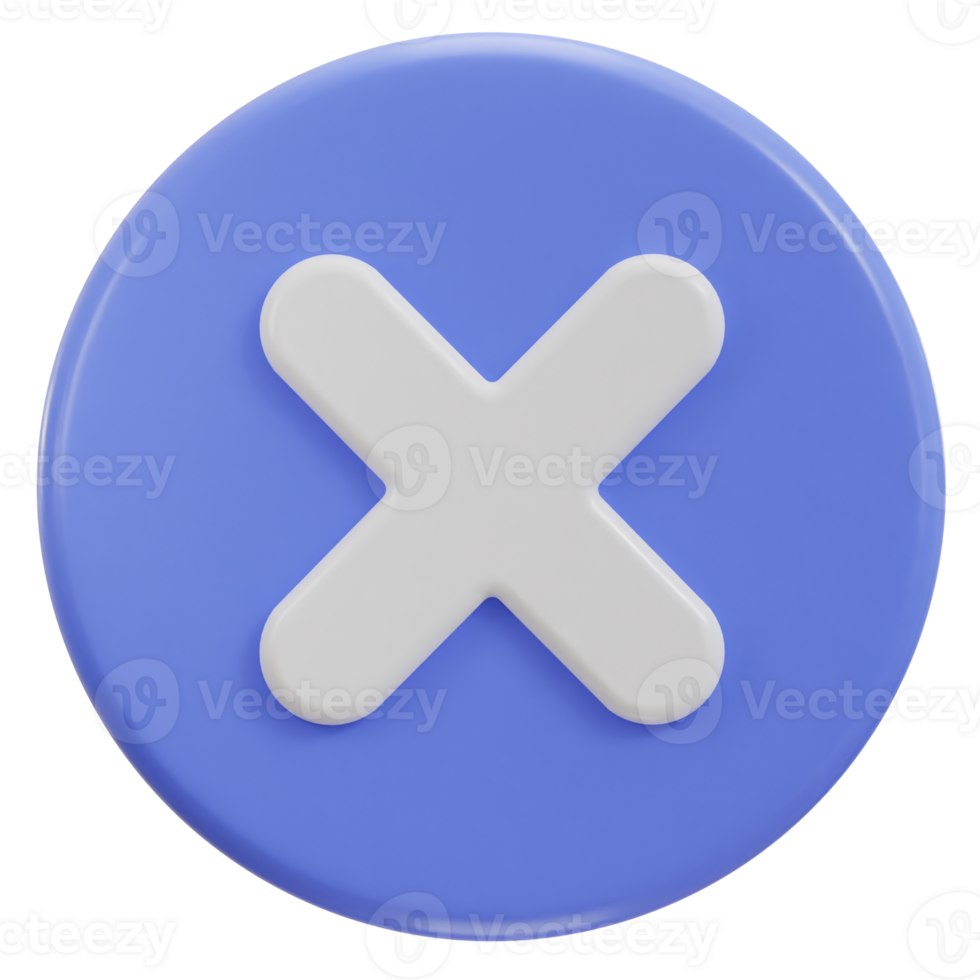 3d cross rejection icon png